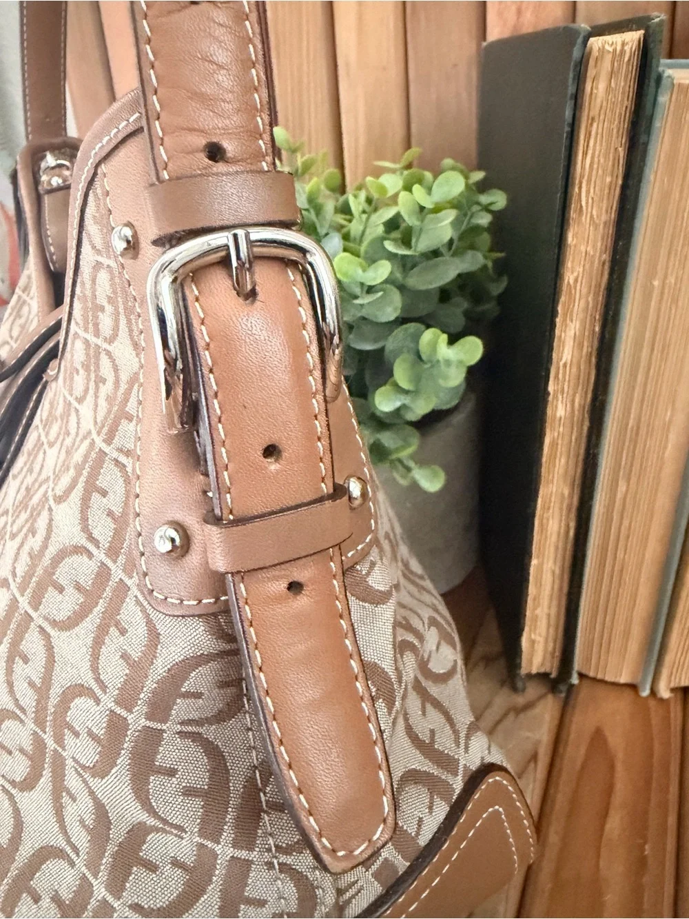 Fossil Monogram Jacquard Hobo Bag, Vintage Y2K